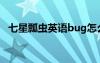 七星瓢虫英语bug怎么读（七星瓢虫英语）