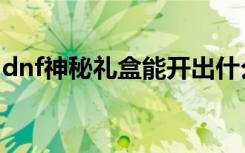 dnf神秘礼盒能开出什么东西（dnf神秘钥匙）