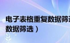 电子表格重复数据筛选怎么弄（电子表格重复数据筛选）