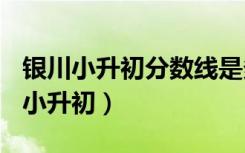 银川小升初分数线是多少分2020（2014银川小升初）