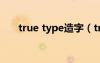 true type造字（truetype造字程序）