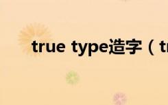 true type造字（truetype造字程序）