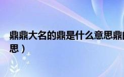 鼎鼎大名的鼎是什么意思鼎的意思（鼎鼎大名的鼎是什么意思）